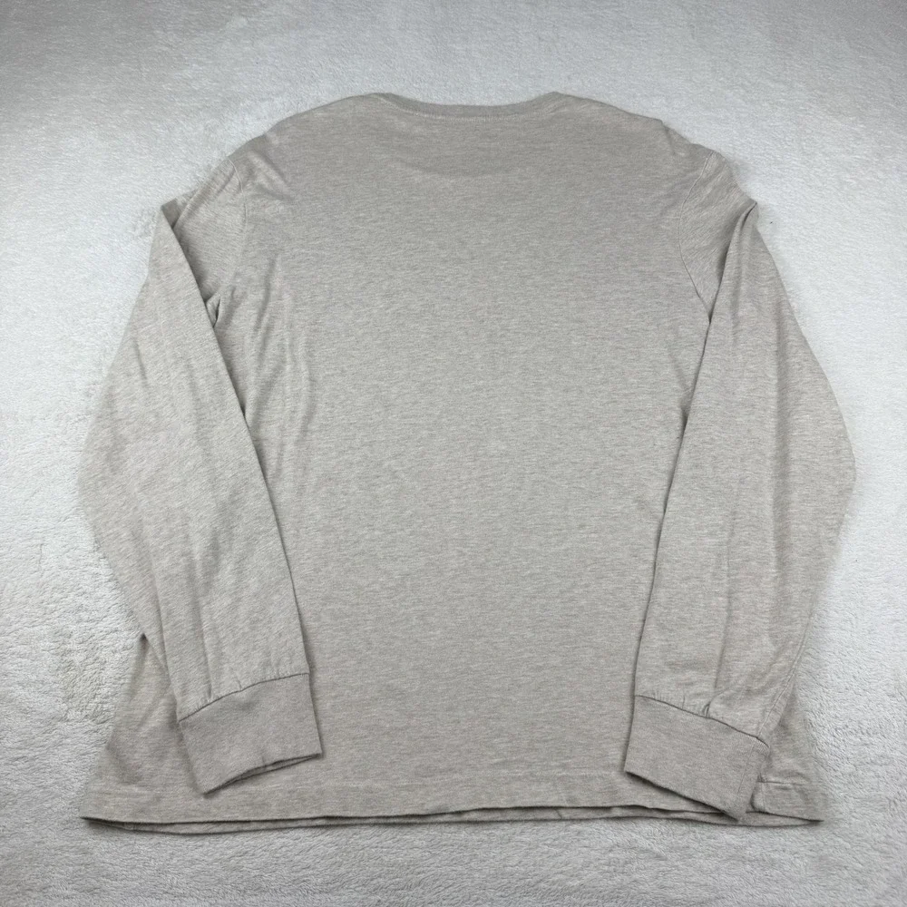 Polo Ralph Lauren Mens Long Sleeve T-Shirt‎ Oatmeal Beige Heather Cotton Pony M
